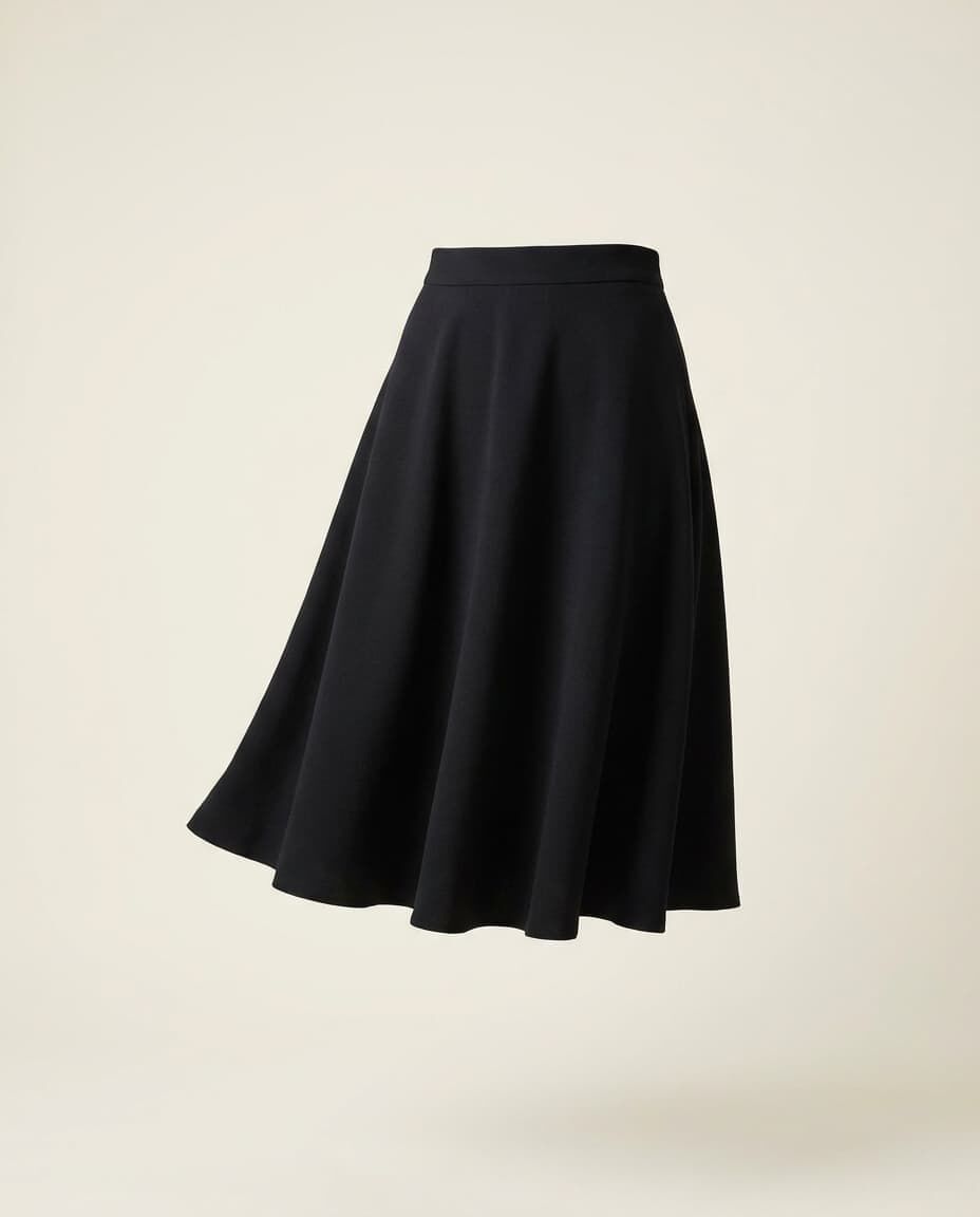 Pleated Skirt, Black, medium