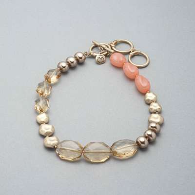 Pink and Gold Necklace, Pink, medium