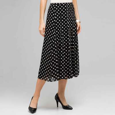 Show Stopper Dot Print Skirt, Black & Ivory, medium