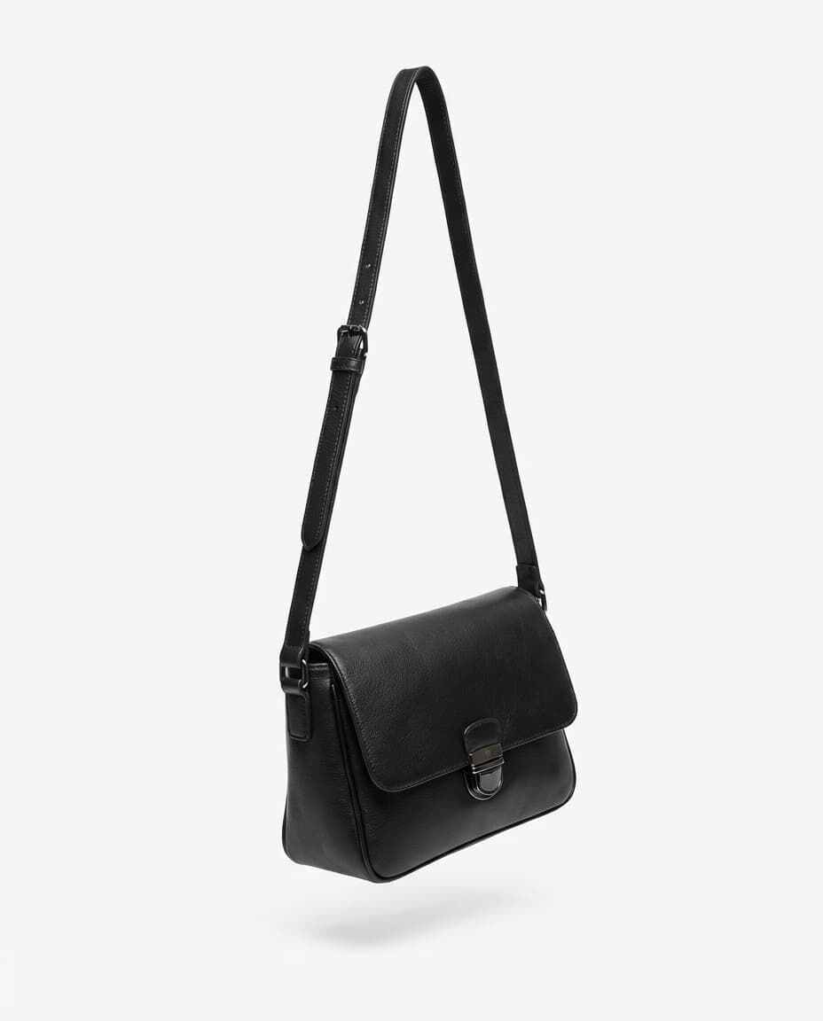 Leather Tote Bag, Black, medium