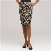 Tribal Inspired Slim Skirt, Black Multi, medium