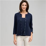 Trimmed Cardigan, Admiral Navy, medium