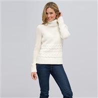Wool Blend Turtle Neck Sweater, Sugar, medium