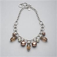 Green and Brown Beaded Frontal Collar Necklace, Silver Ox, medium