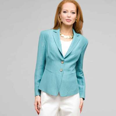 2 Button Front Jacket, Surf, medium