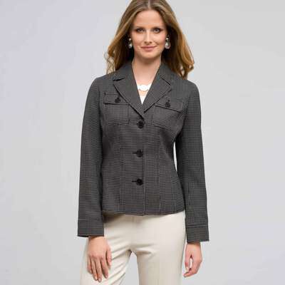 Mini Print Jacket, Black & White, medium