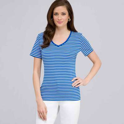 Short Sleeve Shell, riviera blue & white, medium