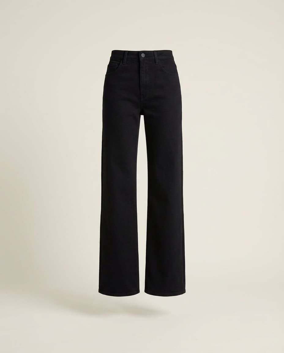 Wide Leg Trousers, Black, medium