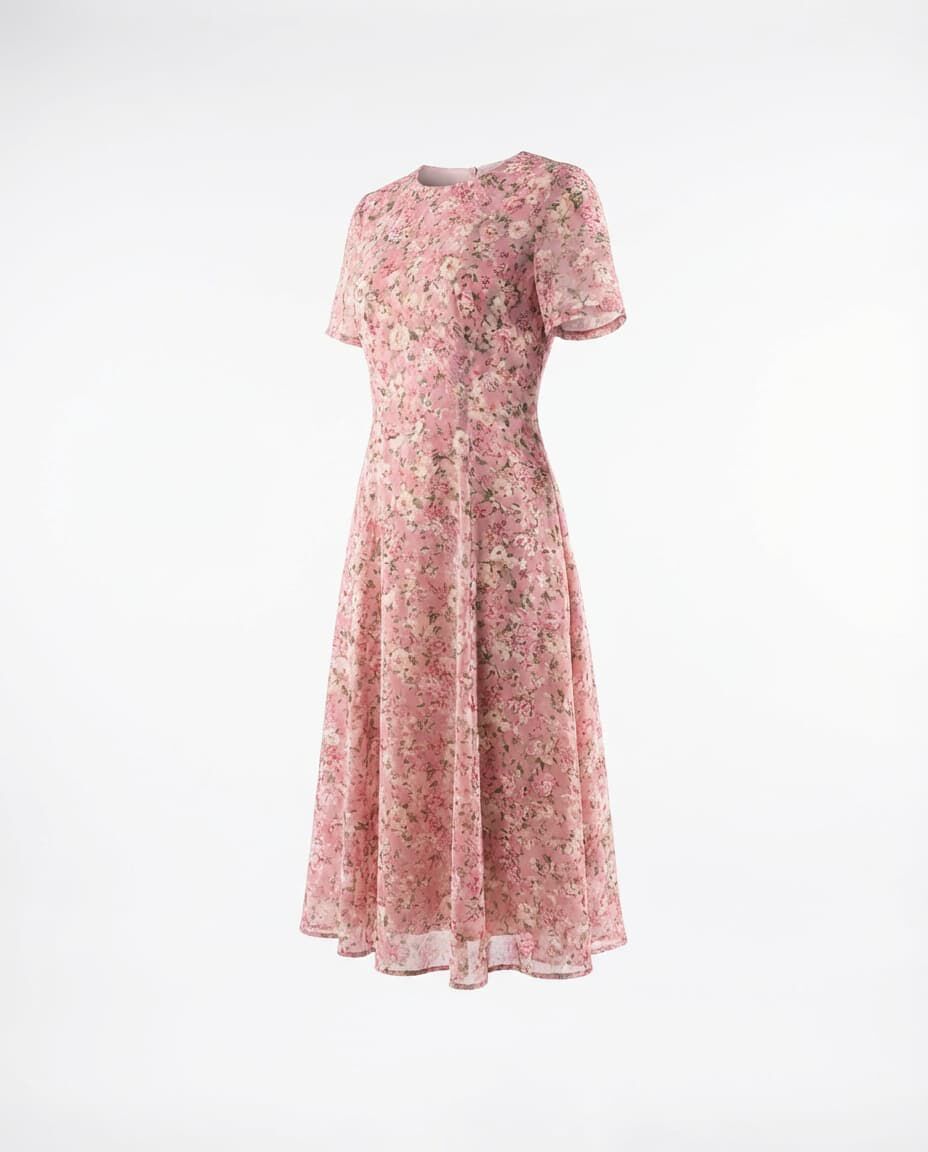 Girls Floral Dress, Pink, medium