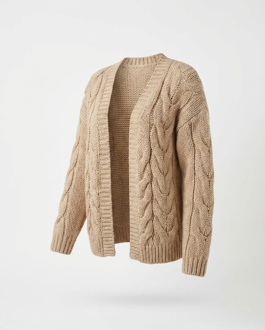 Oversized Knit Sweater, Gray, medium