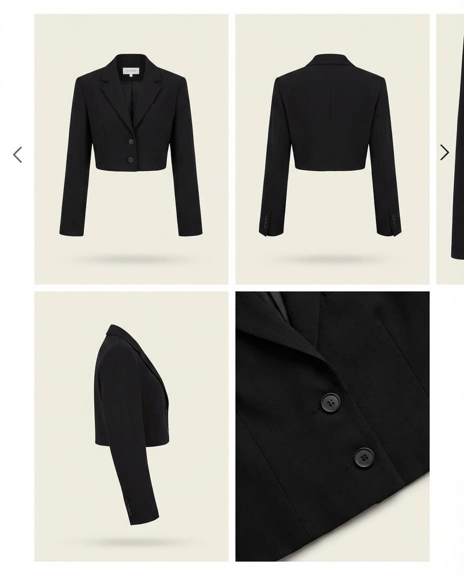 Cropped Cardigan, Beige, medium