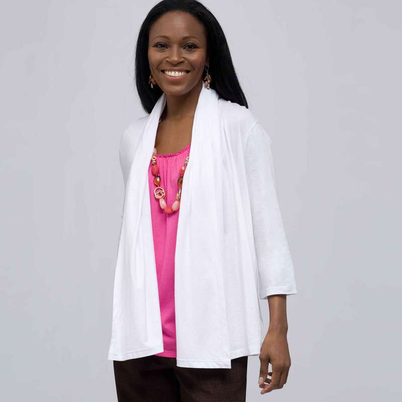 Drape Front Cardigan., , large