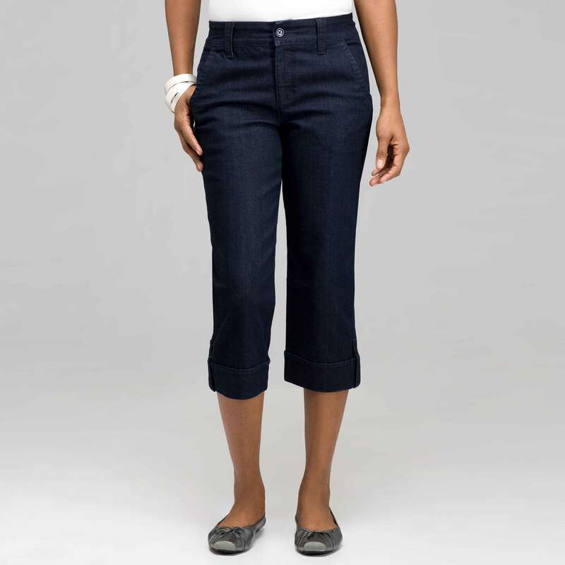 5 Pocket Cuffed Capri, , large