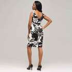 Black And White V-Neck Floral Dress, , small