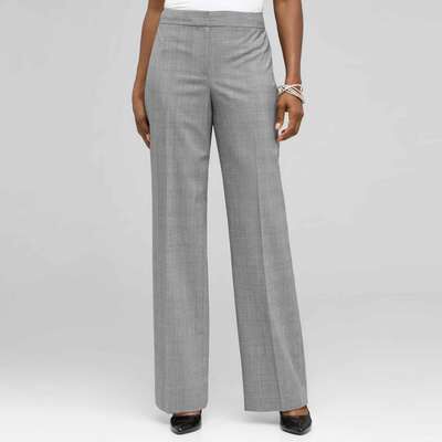 Classic Glen Plaid Pant, Black & Ivory, medium