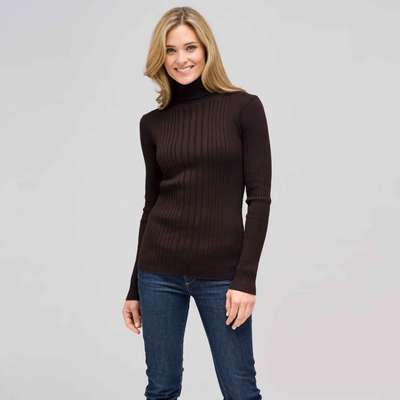 Long Sleeve Turtle Neck, Espresso, medium