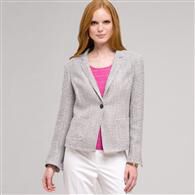 Textured 1 Button Jacket, Ink Multi, medium