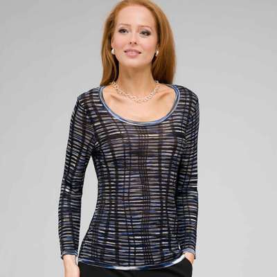 Scoop Neck Tee, Cobalt Blue, medium