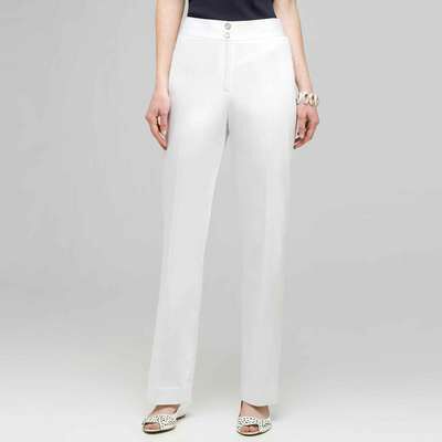 Straight Leg Pant., White, medium