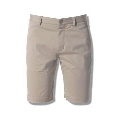 Cotton Straight Shorts, Beige, medium