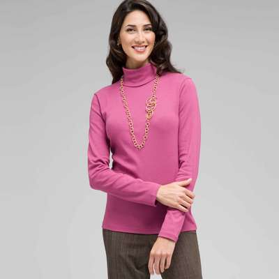 Long Sleeve Turtleneck Top, Rose Garden, medium