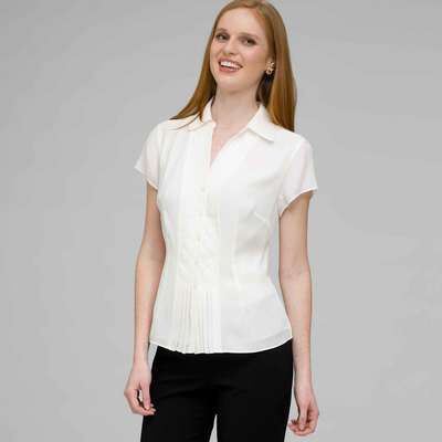 Must Have Washable No-Iron Georgette Blouse, Ivory, medium