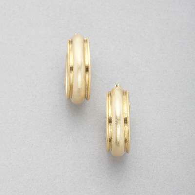 Worn Gold Hoop Earring, Gold, medium