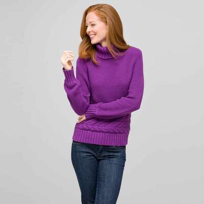 Cotton Turtleneck Sweater, Meadow Violet, medium
