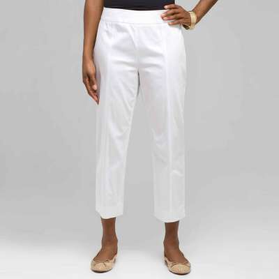 Slim Capri, White, medium