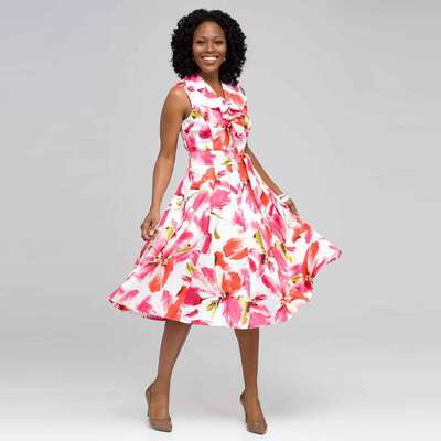 Floral Dress, Hot Pink Combo, medium