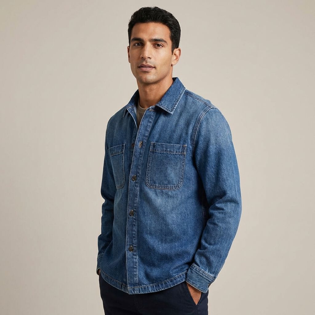 Denim Overshirt, , medium