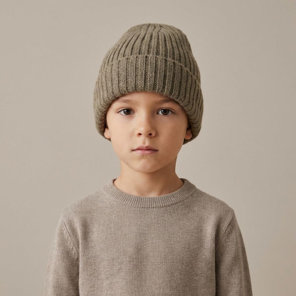 Kids Ribbed Beanie, , medium
