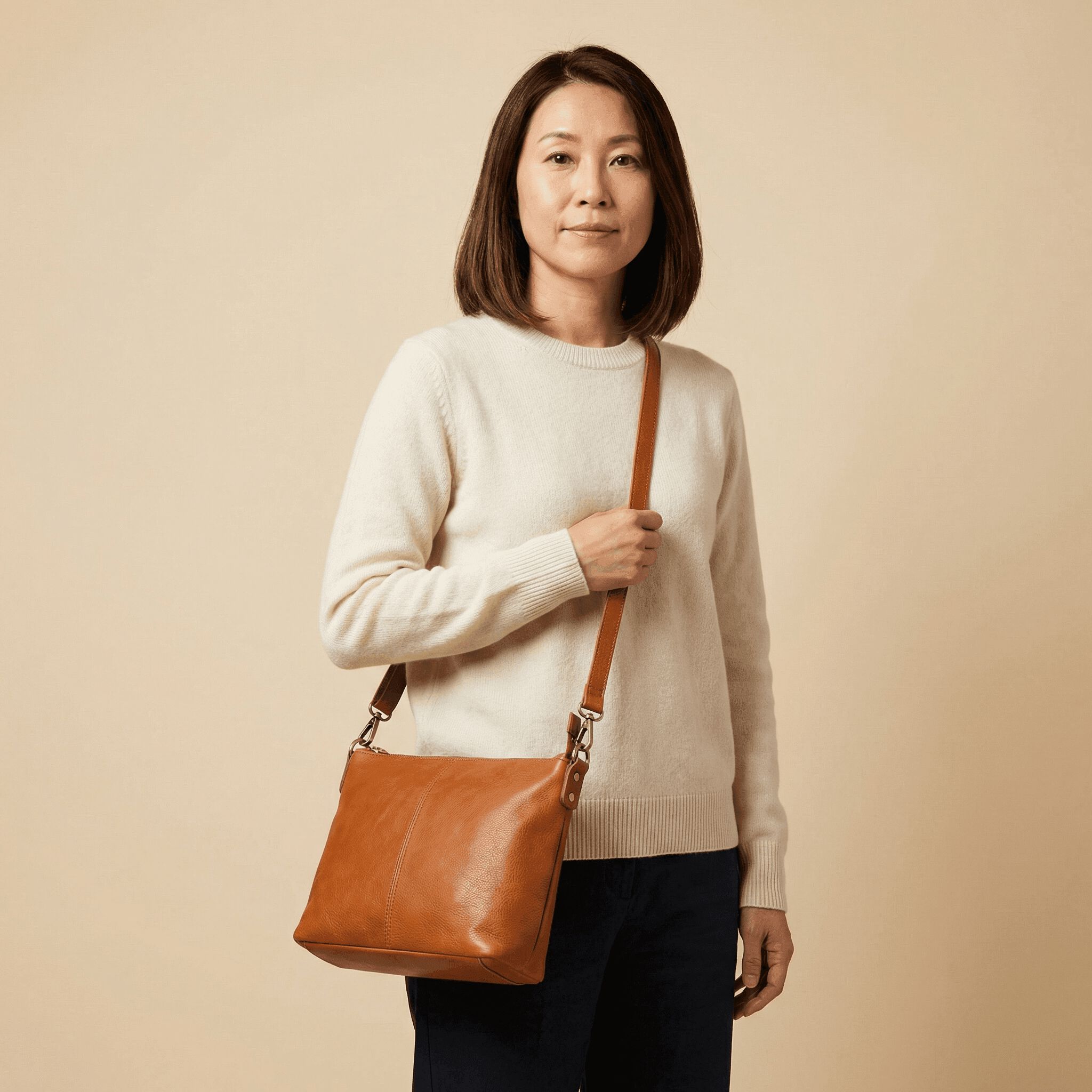 Leather Crossbody Bag, , medium