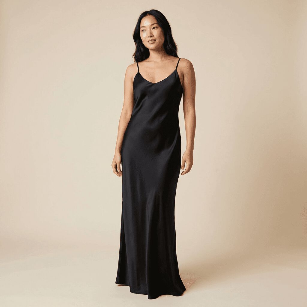 Slip Dress, Black, medium