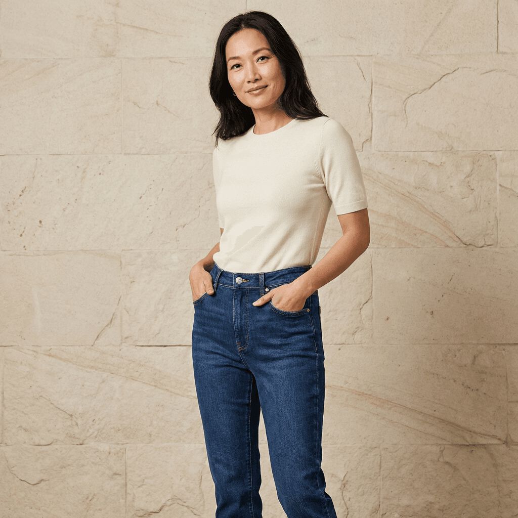High Waist Jeans, Blue, medium