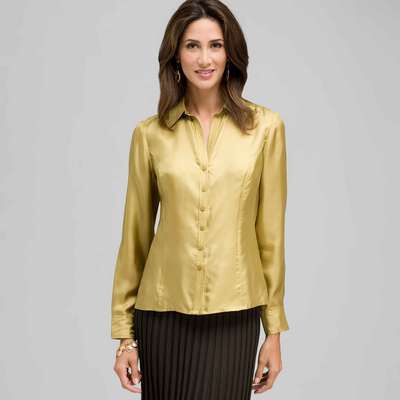 Shimmer Blouse, Fennel, medium