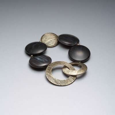 Worn Gold Stretch Bracelet, Gold, medium