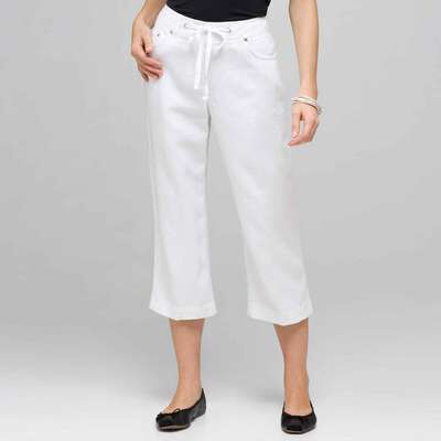 Classic Crop Pant, White, medium
