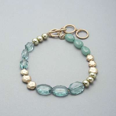 Green and Gold Necklace, Green, medium