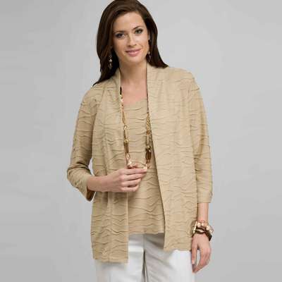 Open Front Cardigan, Toast, medium