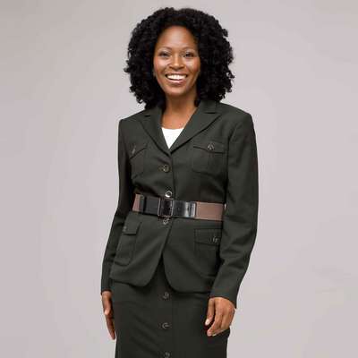 Belted Safari Jacket, Laurel, medium