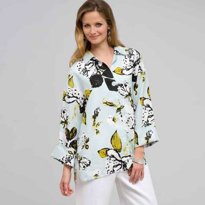 Relaxed Long Sleeve Shirt, new lt seamist combo, medium