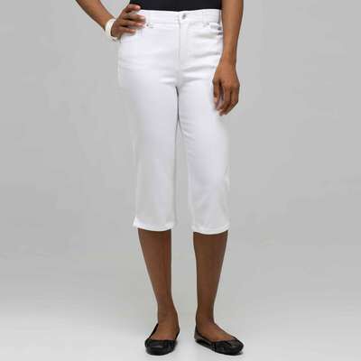 Classic Denim Straight Leg Capri (Plus), Porcelain, medium