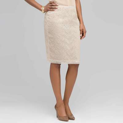 Floral Print Pencil Skirt., Ivory Multi, medium