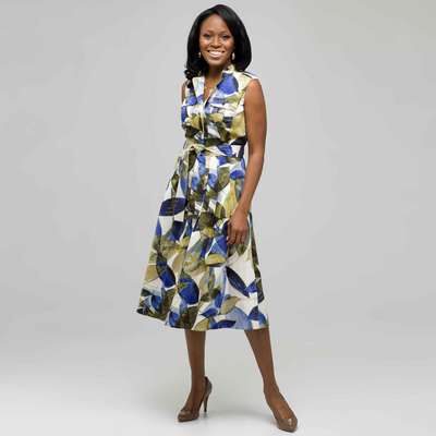 Floral Shirt Dress., Ivory Multi, medium