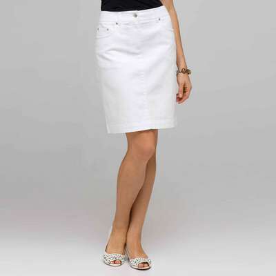 Denim Slim Skirt, white wash, medium