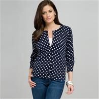 Polka Dot Cardigan, swiss navy & white, medium