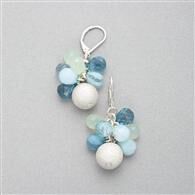 Cluster Drop Earring, Silver, medium