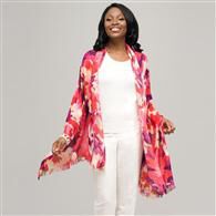 Floral Luxe Scarf, Red, medium