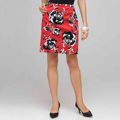 Rose Floral Skirt, Cardinal Red Multi, medium
